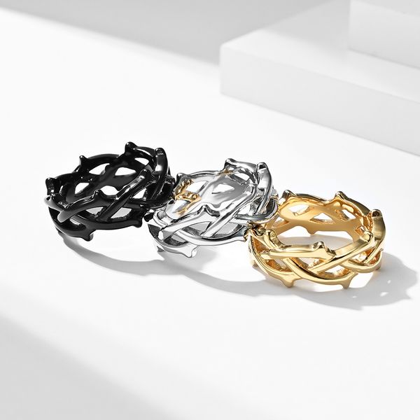 18k titanium steel thorns and vines men's band rings platinum plated gold fashion wedding anniversary simple european american style je, Silver
18k titanium steel thorns and vines men's band rings platinum plated gold fashion wedding anniversary simple european american style je, Silver