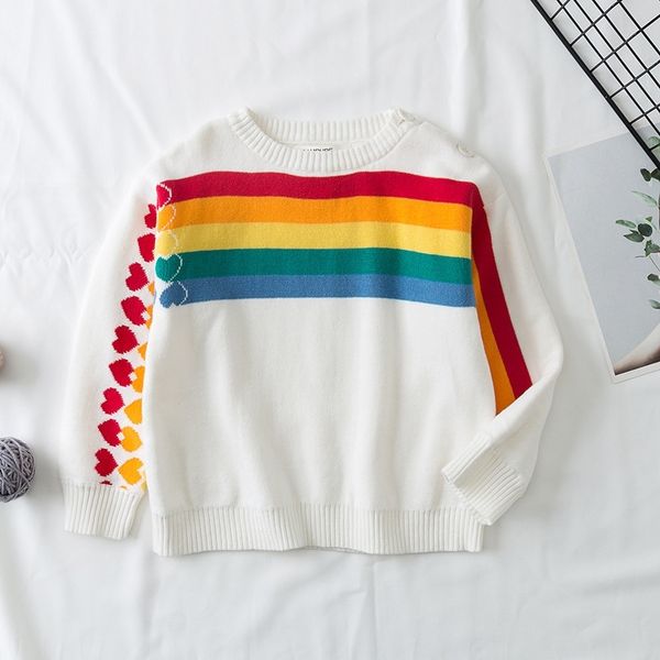 boys girls sweater toddler girl rainbow stripe clothing autumn children pullover pattern kids 210429, Blue
boys girls sweater toddler girl rainbow stripe clothing autumn children pullover pattern kids 210429, Blue