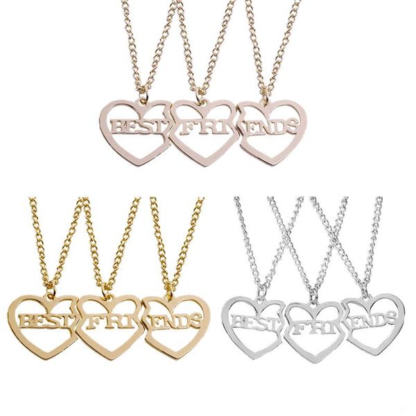pendant necklaces 3 piece set of friend necklace for women golden rose gold hollow metal love bff friendship jewelry, Silver
pendant necklaces 3 piece set of friend necklace for women golden rose gold hollow metal love bff friendship jewelry, Silver