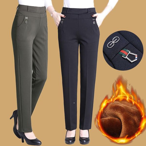 atumn winter women's pants plus size 5xl add velet mom elastic high waist casual women trousers loose straight p163 & capris, Black;white
atumn winter women's pants plus size 5xl add velet mom elastic high waist casual women trousers loose straight p163 & capris, Black;white