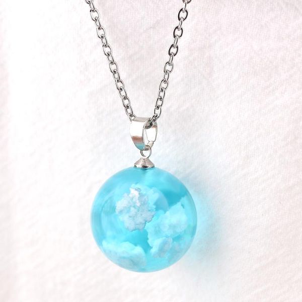 pendant necklaces chic transparent resin round ball moon necklace women blue sky white cloud chain fashion jewelry, Silver
pendant necklaces chic transparent resin round ball moon necklace women blue sky white cloud chain fashion jewelry, Silver