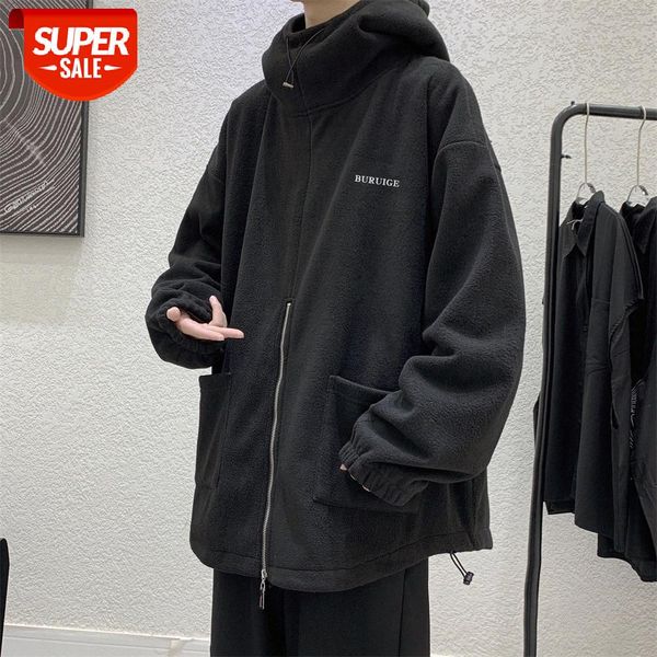 zijun men's fleece hooded cardigan sweater korean style trendy design loose plush jacket #e17o, Black
zijun men's fleece hooded cardigan sweater korean style trendy design loose plush jacket #e17o, Black