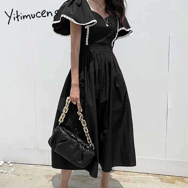 yitimuceng black dresses for women high waist short flying sleeve unicolor sundress summer korean fashion maxi dress 210601, Black;gray
yitimuceng black dresses for women high waist short flying sleeve unicolor sundress summer korean fashion maxi dress 210601, Black;gray