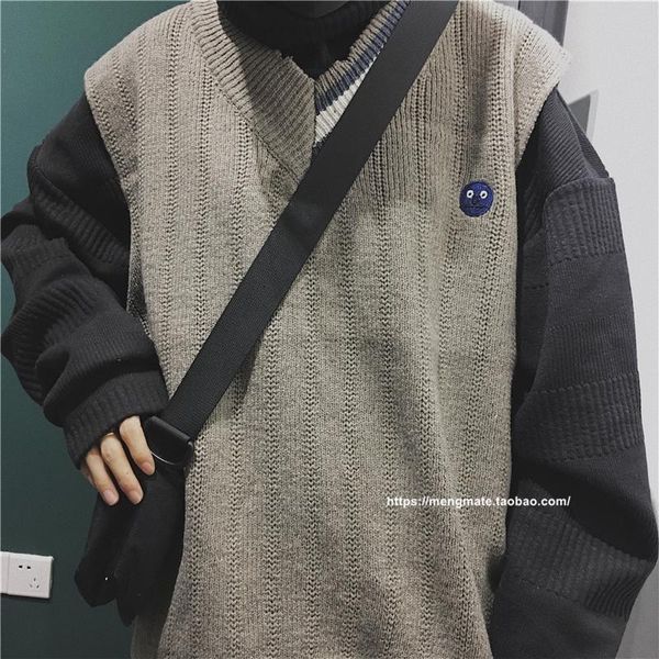 neck sweater vest men sleeveless kniloose vintage casual korean fashion sueteres hombre men's clothing di50my vests, Black;white
neck sweater vest men sleeveless kniloose vintage casual korean fashion sueteres hombre men's clothing di50my vests, Black;white