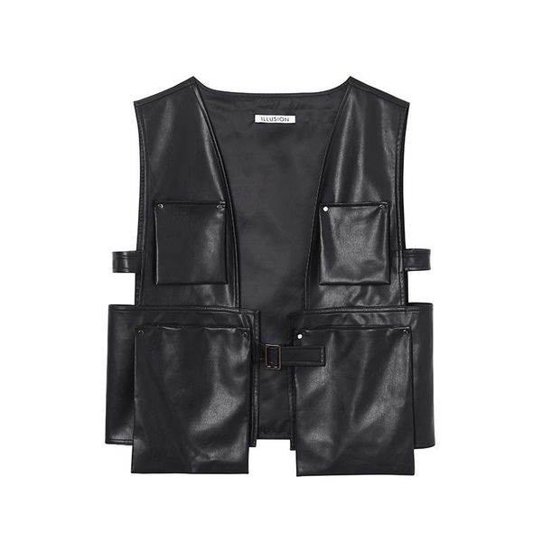 men's vests vest men multi-pocket rivets leather jacket harajuku streetwear fashion hip hop vintage coat women cargo waistcoat, Black;white
men's vests vest men multi-pocket rivets leather jacket harajuku streetwear fashion hip hop vintage coat women cargo waistcoat, Black;white