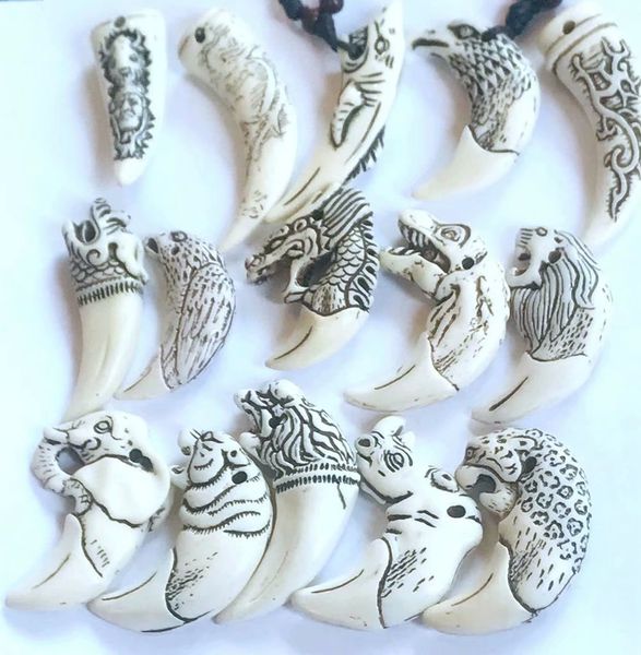 15 pcs cool boy men's imitation vintage yak bone carved pendant wolf necklace amulet tooth adjustable rope gift, Silver
15 pcs cool boy men's imitation vintage yak bone carved pendant wolf necklace amulet tooth adjustable rope gift, Silver