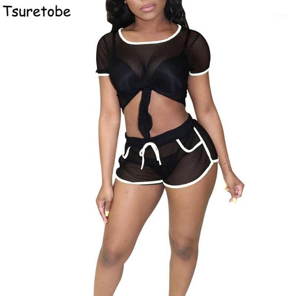 tsuretobe casual mesh sport set women two piece bandge perspective and mini shorts ladies fashion beach style female women's tracksuits, Gray
tsuretobe casual mesh sport set women two piece bandge perspective and mini shorts ladies fashion beach style female women's tracksuits, Gray