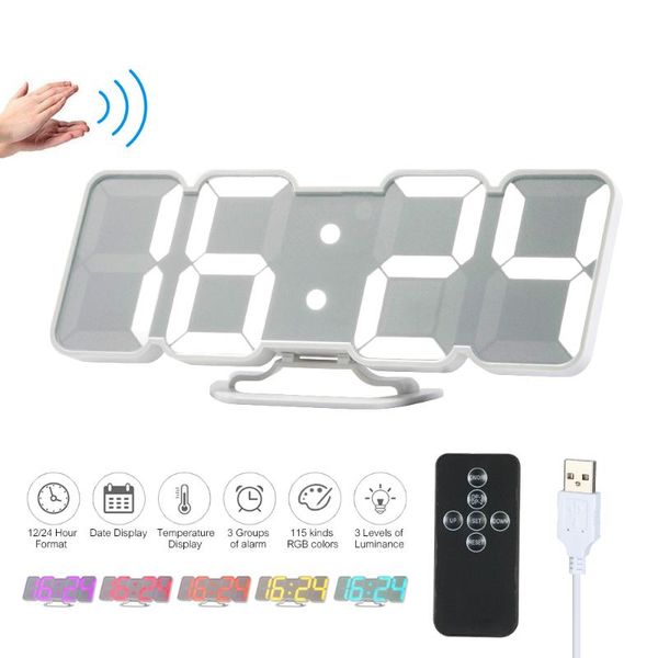 wall clocks 3d digital rgb led alarm clock wireless remote usb color changing sound control table home decoration
wall clocks 3d digital rgb led alarm clock wireless remote usb color changing sound control table home decoration