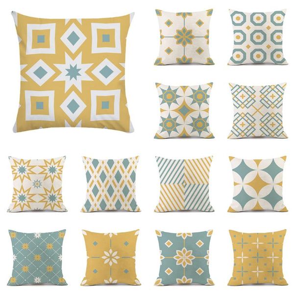 cushion/decorative pillow yellow blue geometric cushion cover for office sofa car home decor case nordic style striped throw pillows 45x45cm
cushion/decorative pillow yellow blue geometric cushion cover for office sofa car home decor case nordic style striped throw pillows 45x45cm