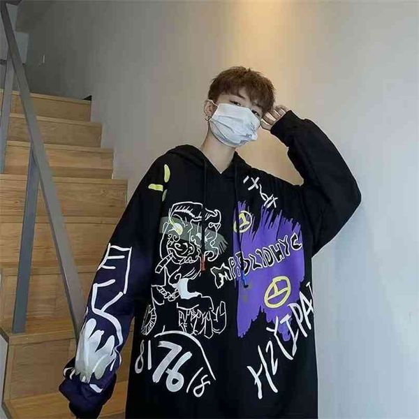 hong kong style men's autumn and winter plus fleece hoodie men pullover hoodies korean student loose couple clothes 210813, Black
hong kong style men's autumn and winter plus fleece hoodie men pullover hoodies korean student loose couple clothes 210813, Black