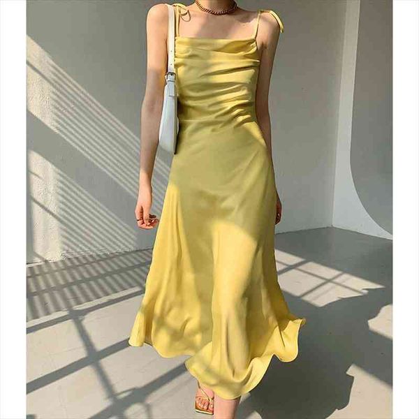 elegant womens summer satin dress casual sleeveless strap party soft solid color backless ladies slim dresses beach sundress, Black;gray
elegant womens summer satin dress casual sleeveless strap party soft solid color backless ladies slim dresses beach sundress, Black;gray