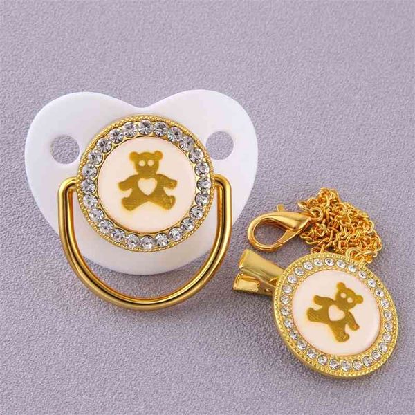 bling white cartoon bear baby pacifier lollipop elegant infant dummy chupeta cocka baby shower gift 210407
bling white cartoon bear baby pacifier lollipop elegant infant dummy chupeta cocka baby shower gift 210407