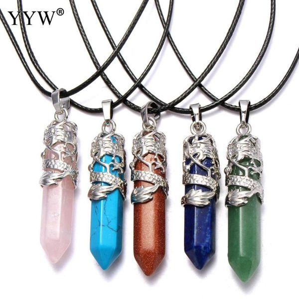 pendant necklaces yyw lucky dragon punk rock male women waxed cord necklace turquoises rose clear quartz gems stone pendants, Silver
pendant necklaces yyw lucky dragon punk rock male women waxed cord necklace turquoises rose clear quartz gems stone pendants, Silver