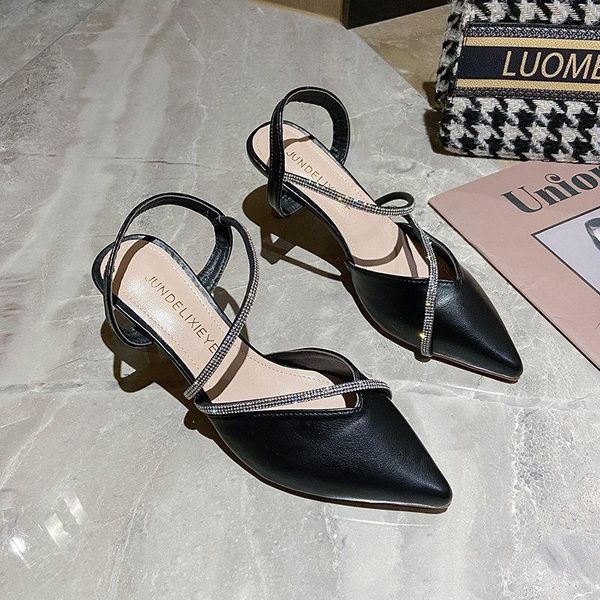 sandals women summer fashion women's 2021 solid color pointed rhinestone female shoes high heel shallow, Black
sandals women summer fashion women's 2021 solid color pointed rhinestone female shoes high heel shallow, Black