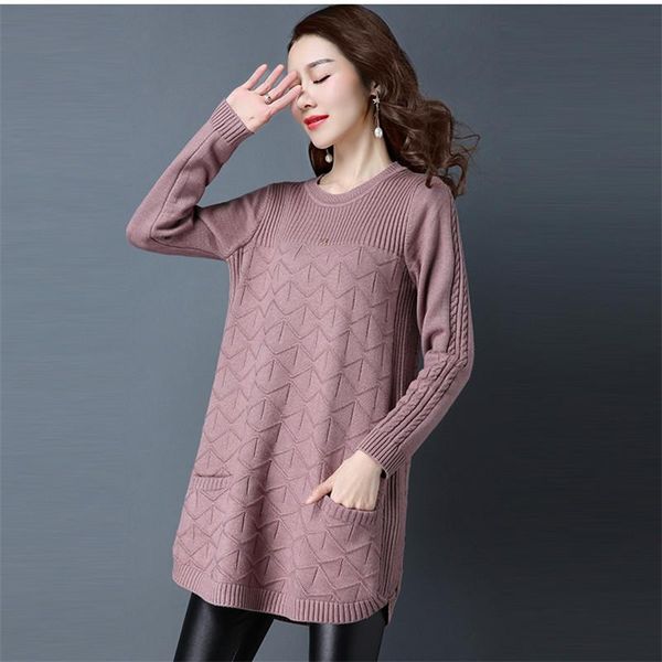 women's sweaters autumn women knitted sweater pullover o-neck korean plus size loose mid-length warm pocket casual ladies g1553, White;black
women's sweaters autumn women knitted sweater pullover o-neck korean plus size loose mid-length warm pocket casual ladies g1553, White;black