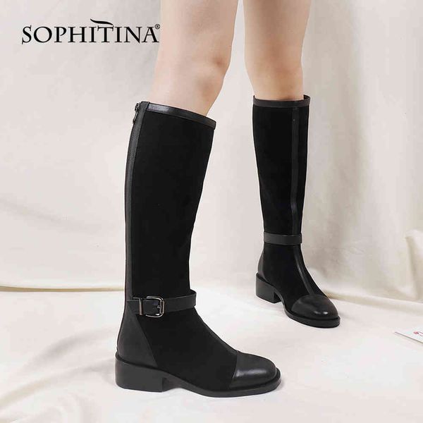sophitia knee-high boots ankle metal buckle decoration low heel zipper easy wear plush winter shoes for women pc817 210513, Black
sophitia knee-high boots ankle metal buckle decoration low heel zipper easy wear plush winter shoes for women pc817 210513, Black