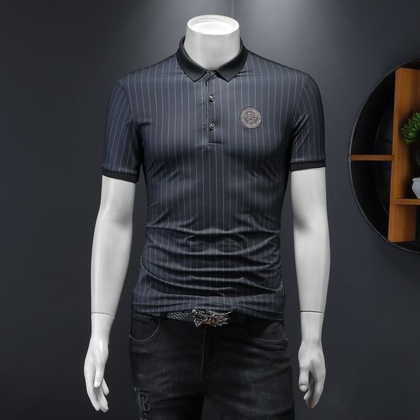 men's spring and summer pure cotton striped polo shirts fashionable and handsome business lapel short-sleeved 2023 embroidered tide un, White;black
men's spring and summer pure cotton striped polo shirts fashionable and handsome business lapel short-sleeved 2023 embroidered tide un, White;black