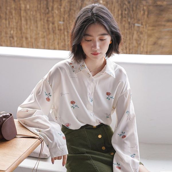 women's blouses & shirts 2021 early spring korean version of fresh flower printing long-sleeved shirt female students chiffon, White
women's blouses & shirts 2021 early spring korean version of fresh flower printing long-sleeved shirt female students chiffon, White