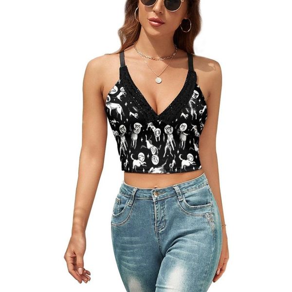 women's tanks & camis animal tank street style teen retro camisole club strap printed crop, White
women's tanks & camis animal tank street style teen retro camisole club strap printed crop, White