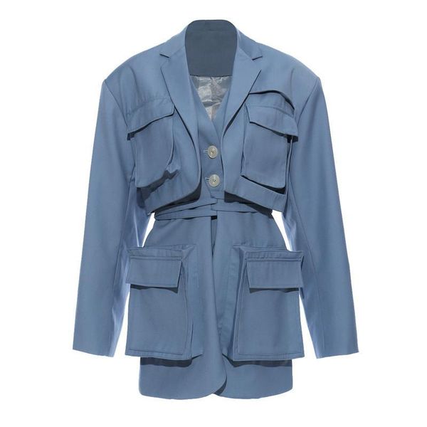 women's suits & blazers women blue pocket split joint big size blazer lapel long sleeve loose fit jacket fashion spring autumn 2021 t24, White;black
women's suits & blazers women blue pocket split joint big size blazer lapel long sleeve loose fit jacket fashion spring autumn 2021 t24, White;black