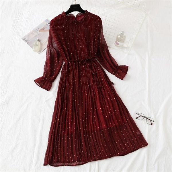 elegant polka dot women dress female casual flare sleeve office chiffon dot print dresses a-line vintage sweet clothing vestidos, Black;gray
elegant polka dot women dress female casual flare sleeve office chiffon dot print dresses a-line vintage sweet clothing vestidos, Black;gray