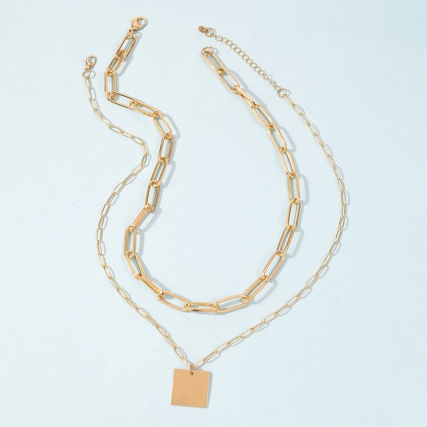 sw-127 punk style multi layer chunky thick chain choker necklaces for women vintage gold color metal square pendant statement necklace, Silver
sw-127 punk style multi layer chunky thick chain choker necklaces for women vintage gold color metal square pendant statement necklace, Silver