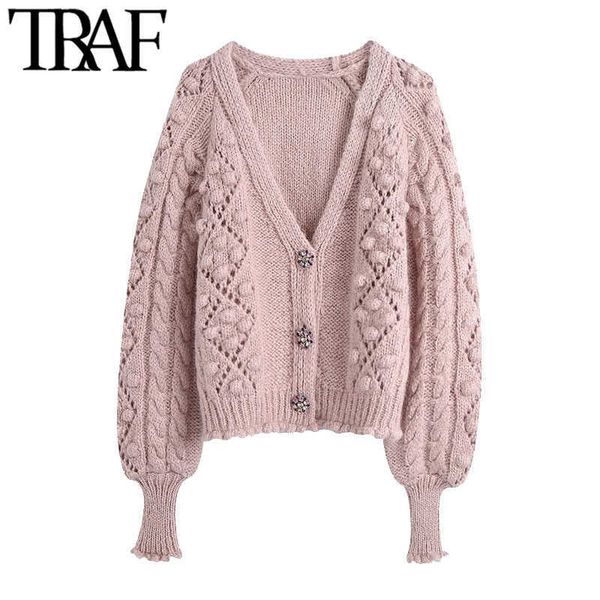 traf women fashion gem buttons pompom detail knitted cardigan sweater vintage long sleeve female outerwear chic 210922, White;black
traf women fashion gem buttons pompom detail knitted cardigan sweater vintage long sleeve female outerwear chic 210922, White;black