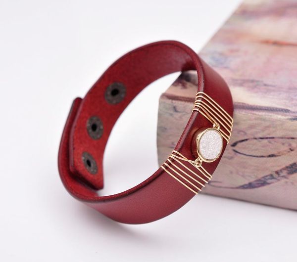 tennis fashion natural cool white turquoise diy handcraft leather bracelet cuff wristband red, Golden;silver
tennis fashion natural cool white turquoise diy handcraft leather bracelet cuff wristband red, Golden;silver