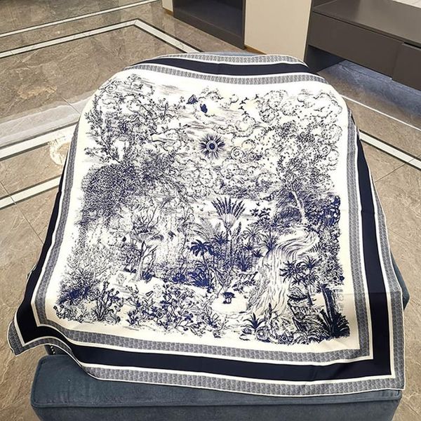 rainforest print 100% silk scarf shawl wraps women spring fashion head scarves hijab square 35", Blue;gray
rainforest print 100% silk scarf shawl wraps women spring fashion head scarves hijab square 35", Blue;gray