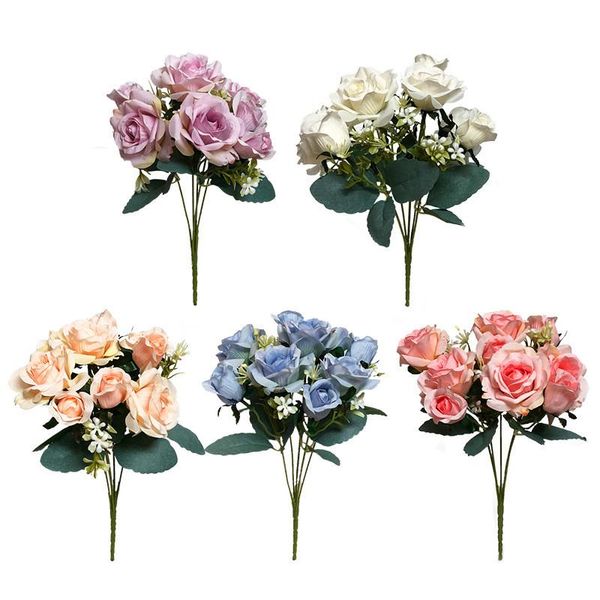 30cm rose silk artificial flowers bouquet 9 big head fake for christmas home wedding decoration decorative & wreaths
30cm rose silk artificial flowers bouquet 9 big head fake for christmas home wedding decoration decorative & wreaths