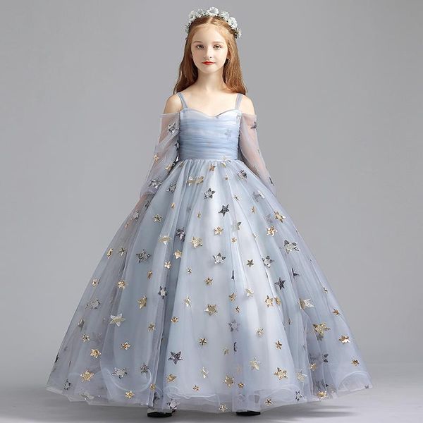 girl's dresses fairy gray flower girls' ball gown long sleeves soft tulle with stars embroidery 2021 arrival, Red;yellow
girl's dresses fairy gray flower girls' ball gown long sleeves soft tulle with stars embroidery 2021 arrival, Red;yellow