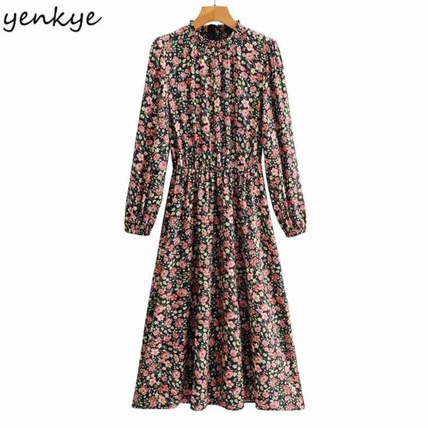 fashion women vintage floral print dress long sleeve stand collar elastic waist a-line midi spring autumn casual robe 210514, Black;gray
fashion women vintage floral print dress long sleeve stand collar elastic waist a-line midi spring autumn casual robe 210514, Black;gray
