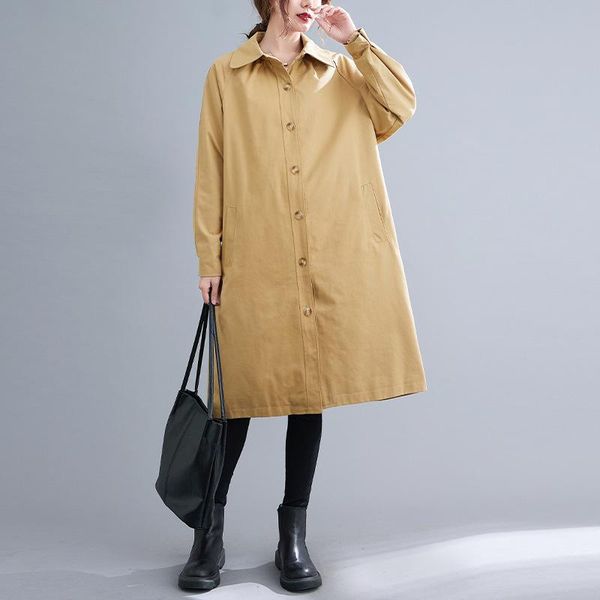 women's trench coats johnature women loose vintage coat cotton turn-down collar long sleeve solid color 2021 autumn korean style, Tan;black
women's trench coats johnature women loose vintage coat cotton turn-down collar long sleeve solid color 2021 autumn korean style, Tan;black