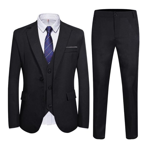men's suits & blazers mens 3 piece suit single button korean style slimming business casual for men, White;black
men's suits & blazers mens 3 piece suit single button korean style slimming business casual for men, White;black