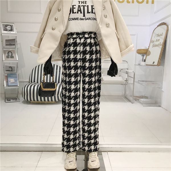 capri white black fashion niche design thousand bird check broad women's 2021 waist high drape leg plaid trousers, Black;white
capri white black fashion niche design thousand bird check broad women's 2021 waist high drape leg plaid trousers, Black;white