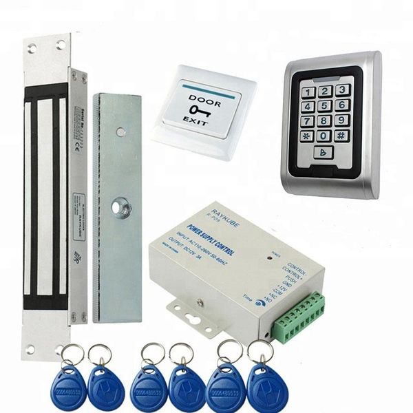electric magnetic lock 180kg/280kg access control system kit + metal frid keypad +exit button+rfid key fobs fingerprint
electric magnetic lock 180kg/280kg access control system kit + metal frid keypad +exit button+rfid key fobs fingerprint