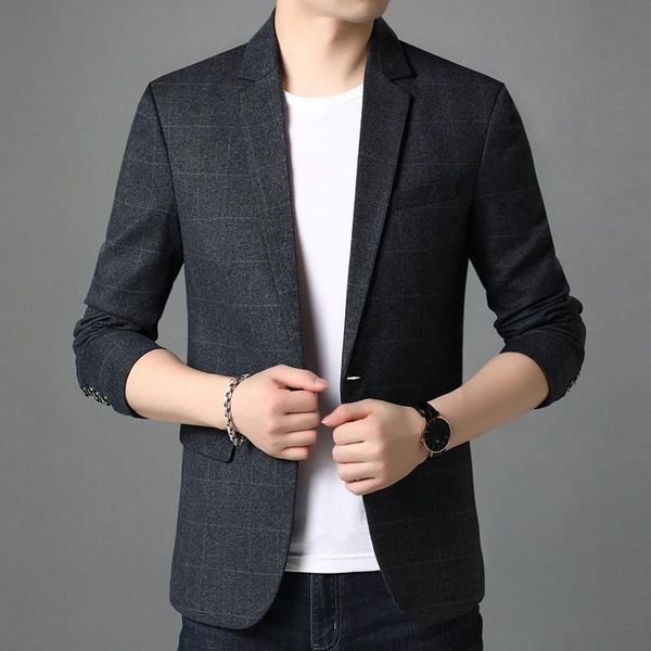 men's suits & blazers fashion designer brand casual fit plaid slim party jackets for men one button suit coat clothing homme, White;black
men's suits & blazers fashion designer brand casual fit plaid slim party jackets for men one button suit coat clothing homme, White;black