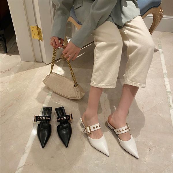 gladiator women slippers pointed toe shallow slip on belt buckle flat heeled black/white mules shoes solid color
gladiator women slippers pointed toe shallow slip on belt buckle flat heeled black/white mules shoes solid color