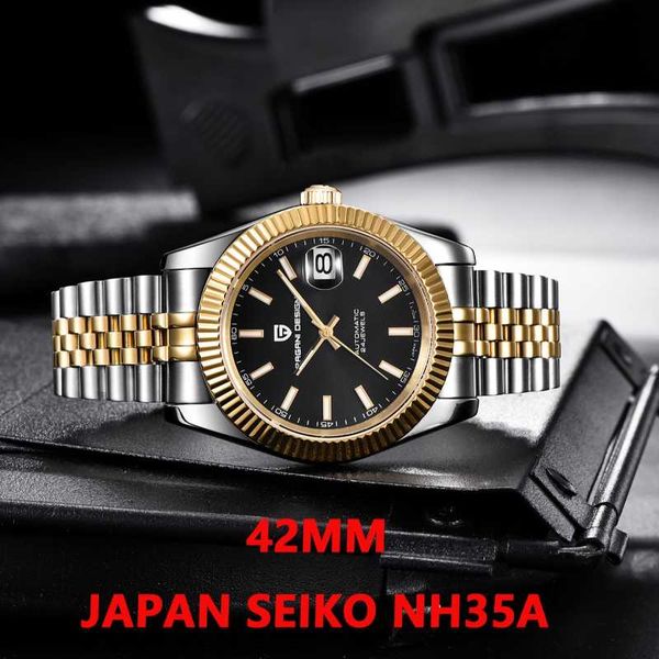 wristwatches pagrni design 2021 brand fashion business luxury stainless steel 100m waterproof mechanical watch montre homme, Slivery;brown
wristwatches pagrni design 2021 brand fashion business luxury stainless steel 100m waterproof mechanical watch montre homme, Slivery;brown
