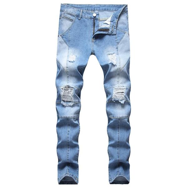 men's jeans zipper european and american style ripped straight mens street wear 2021, Blue
men's jeans zipper european and american style ripped straight mens street wear 2021, Blue