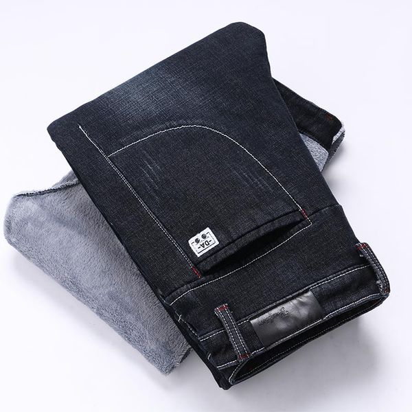 men's jeans fashion brand fleece korean classic regular fit loose straight stretch denim trousers male winter warm slim pants, Blue
men's jeans fashion brand fleece korean classic regular fit loose straight stretch denim trousers male winter warm slim pants, Blue