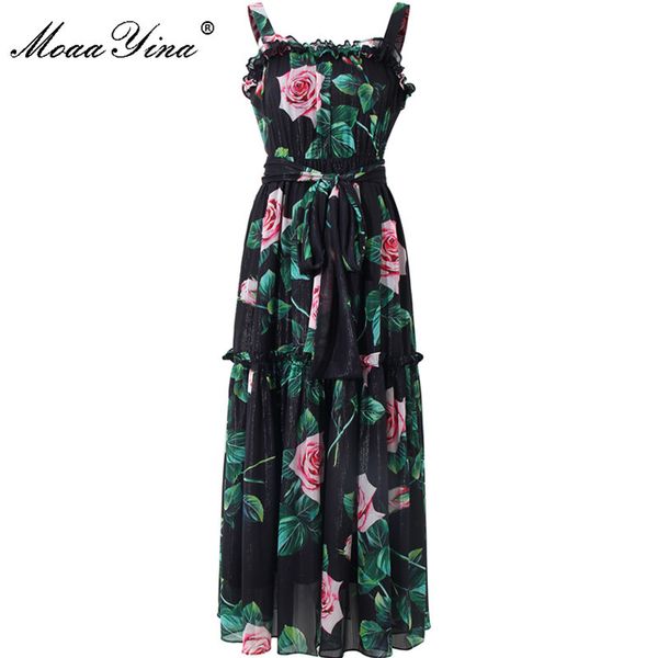 fashion designer lace up dress summer women's dress vintage rose floral-print vacation spaghetti strap dresses 210524, Black;gray
fashion designer lace up dress summer women's dress vintage rose floral-print vacation spaghetti strap dresses 210524, Black;gray