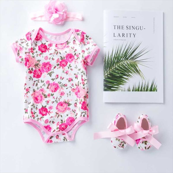 clothing sets summer baby girls pure cotton leopard print short-sleeved rose romper striped bodysuit soft-soled shoes three - piece suit, White
clothing sets summer baby girls pure cotton leopard print short-sleeved rose romper striped bodysuit soft-soled shoes three - piece suit, White