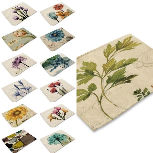 table napkin flower plant series placemat 42*32cm flax mat anti-scalding pad diy home kitchen decoration dining accessories
table napkin flower plant series placemat 42*32cm flax mat anti-scalding pad diy home kitchen decoration dining accessories