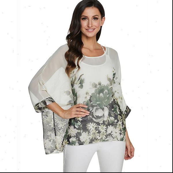 womens shirts chiffon blouse shirt women fashion batwing floral print casual loose summer plus size 4xl, White
womens shirts chiffon blouse shirt women fashion batwing floral print casual loose summer plus size 4xl, White