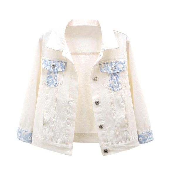 women's jackets stitching lace seven-quarter sleeve denim jacket women spring summer short section loose korean coat white female, Black;brown
women's jackets stitching lace seven-quarter sleeve denim jacket women spring summer short section loose korean coat white female, Black;brown