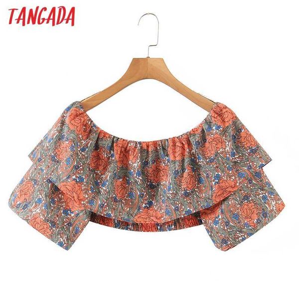 tangada women retro print crop shirt off shoulder short sleeve summer chic female slim shirt sl78 210609, White
tangada women retro print crop shirt off shoulder short sleeve summer chic female slim shirt sl78 210609, White