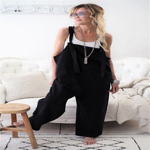 women casual loose solid sleeveless cotton linen jumpsuit overalls wide leg pants regular size summer autumn clothes women's jumpsuits, Black;white
women casual loose solid sleeveless cotton linen jumpsuit overalls wide leg pants regular size summer autumn clothes women's jumpsuits, Black;white