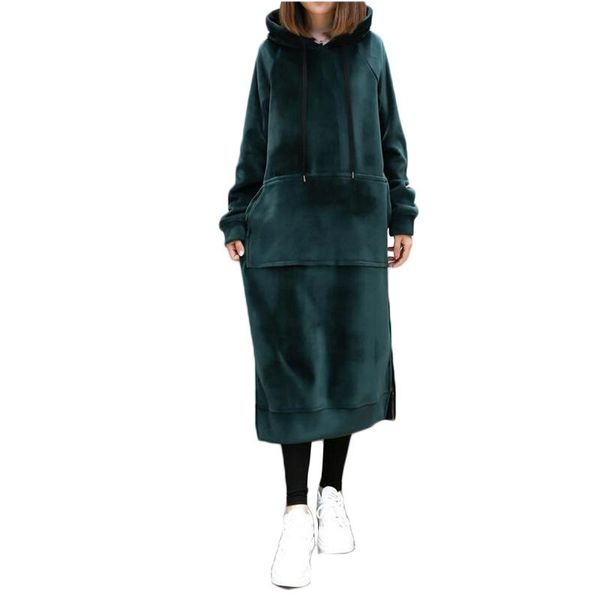 women's hoodies & sweatshirts hoodie sweatshirt women 2021 spring fashion thicken warm black long loose gold velvet female