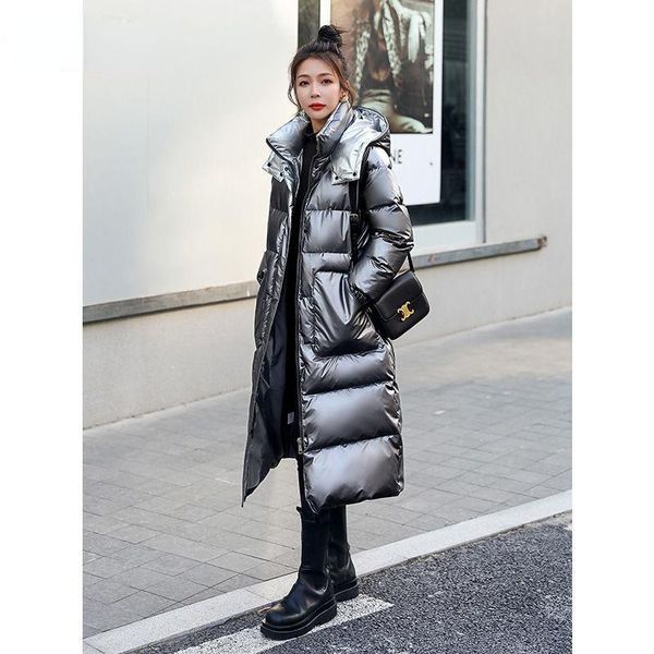 women's down & parkas 2021 winter women fashion solid zipper long warm jacket coat female hooded thicken ultra light outerwear a11, Black
women's down & parkas 2021 winter women fashion solid zipper long warm jacket coat female hooded thicken ultra light outerwear a11, Black